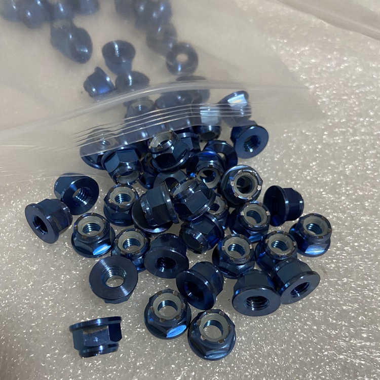 Grade 5 Titanium Nuts PVD Blue Color